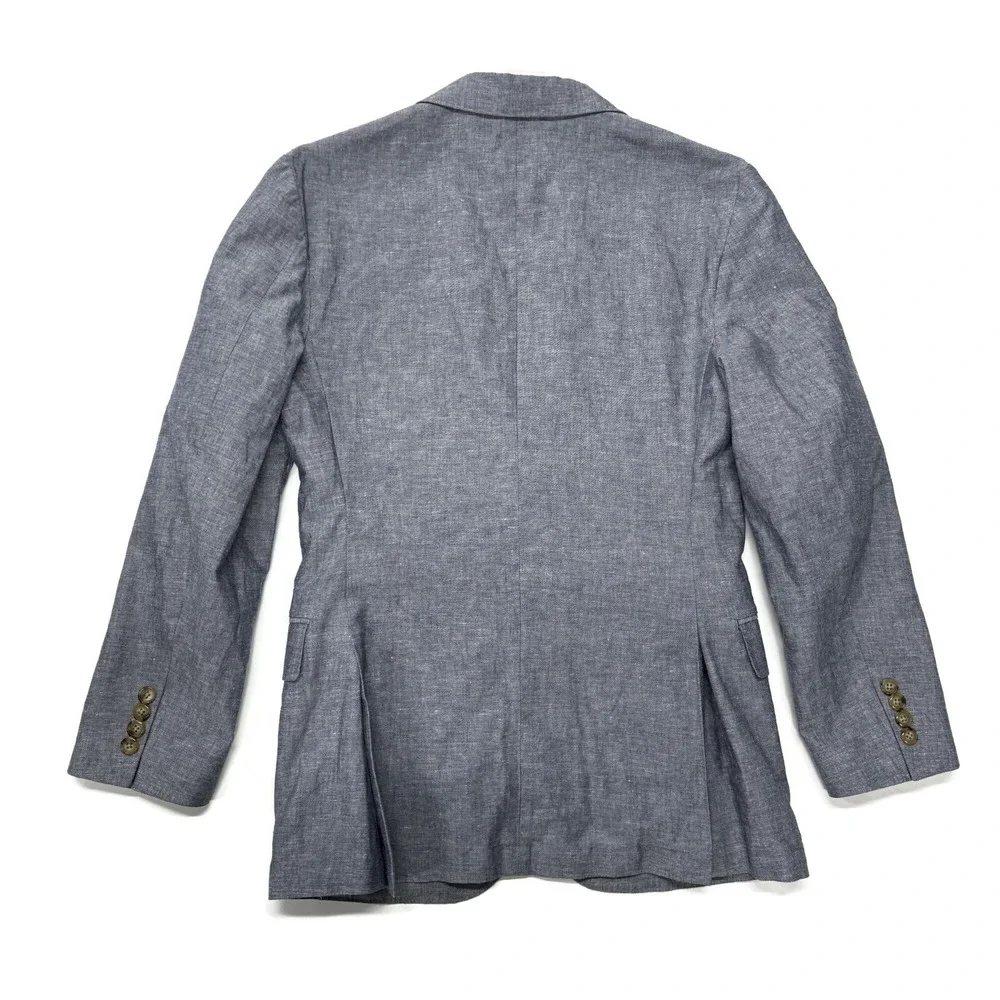 J Crew Ludlow Slim Fit Unstructured Suit Jacket Cotton Linen Blend Mens 36S Gray